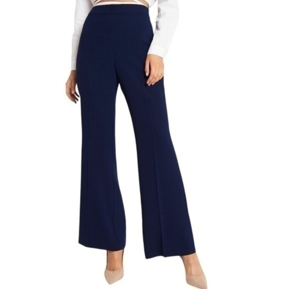 River Island Pants - River Island Nordstrom Crepe Flare Leg Pants Trousers Navy Blue 6 NWT